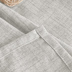 YoungsTex Light Grey Linen Semi Sheer Curtains 54 Inch Length 2 Panels | Light - Image 7