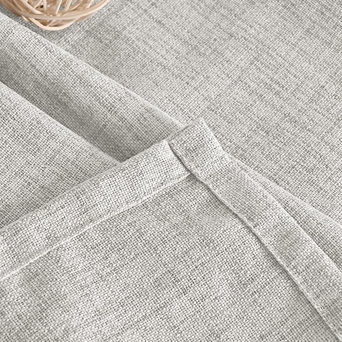Extra Long Grey Linen Semi Sheer Curtains 102 Inch Length 2 Panels | Light - Image 7