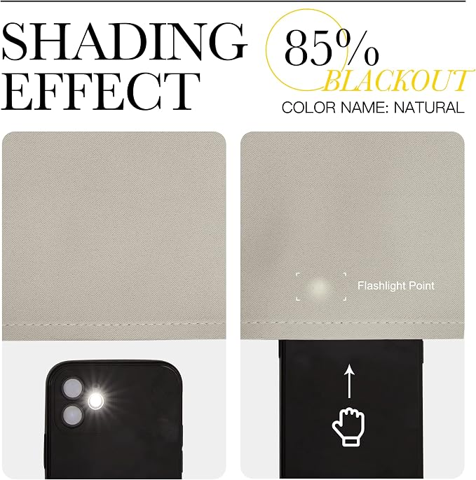 NICETOWN Natural Room Darkening Curtains 86" Long - Image 5