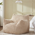 Giant Bean Bag Chairs for Adults Teens, Large Bean Bag Sofa Chairs with Filling Comfy Fuzzy BeanBag Chair with Armrests for Bedroom Living Room Reading