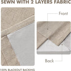 MIULEE Sand Pinch Pleated 100% Blackout Linen Curtains 40x84 Inches | Room - Image 5