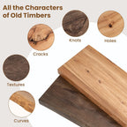 Floating Shelves for Wall Decor, Rustic Solid Elm Wood Live Edge Floating Shelves Wall Mounted, Wall Shelves with Invisible Bracket for Living Room Bathroom Bedroom Kitchen, 36 Inch Set of 2, Natural