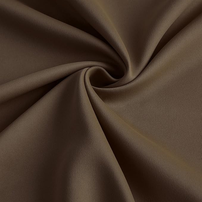 Brown Pinch Pleated 60 Inch Wide Curtains 60 x 102, Thermal Insulated Noise - Image 7