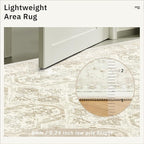 Soalmost Runner Rug 2x6 Washable Kitchen Hallway Runners Beige/Brown | Non-Slip - Image 7
