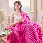 NEWCOSPLAY Fleece Ribbed Cozy Queen Blanket - Image 8