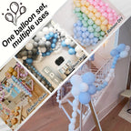 Blue and White Link Balloons, 60PCS Baby Light Blue White Linking Balloons with Tail for Making Balloon Wall Arch and Chains, Quick Balloon for Wedding Birthday Baby Shower Party Decorations (6inch)