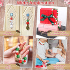 178 PCS Christmas Silicone Beads, Ornament Loose Beads Bulk with Xmas Santa Christmas Tree Silicone Beads Lanyard Snowman Wooden Beads Round Polished Spacer Bead for Decor DIY Jewelry Craft