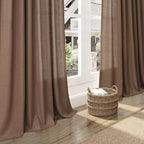 Caramel Brown Curtains 80 Inches Long 2 Panels Set - Image 6