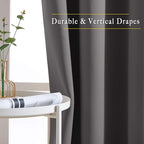 NICETOWN Grey Room Darkening Curtains Blackout 40 inch Curtains - Image 3