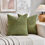 Fancy Homi 2 Packs Moss Green Samll Decorative Throw Pillow Covers 14x14 Inch - Image 5