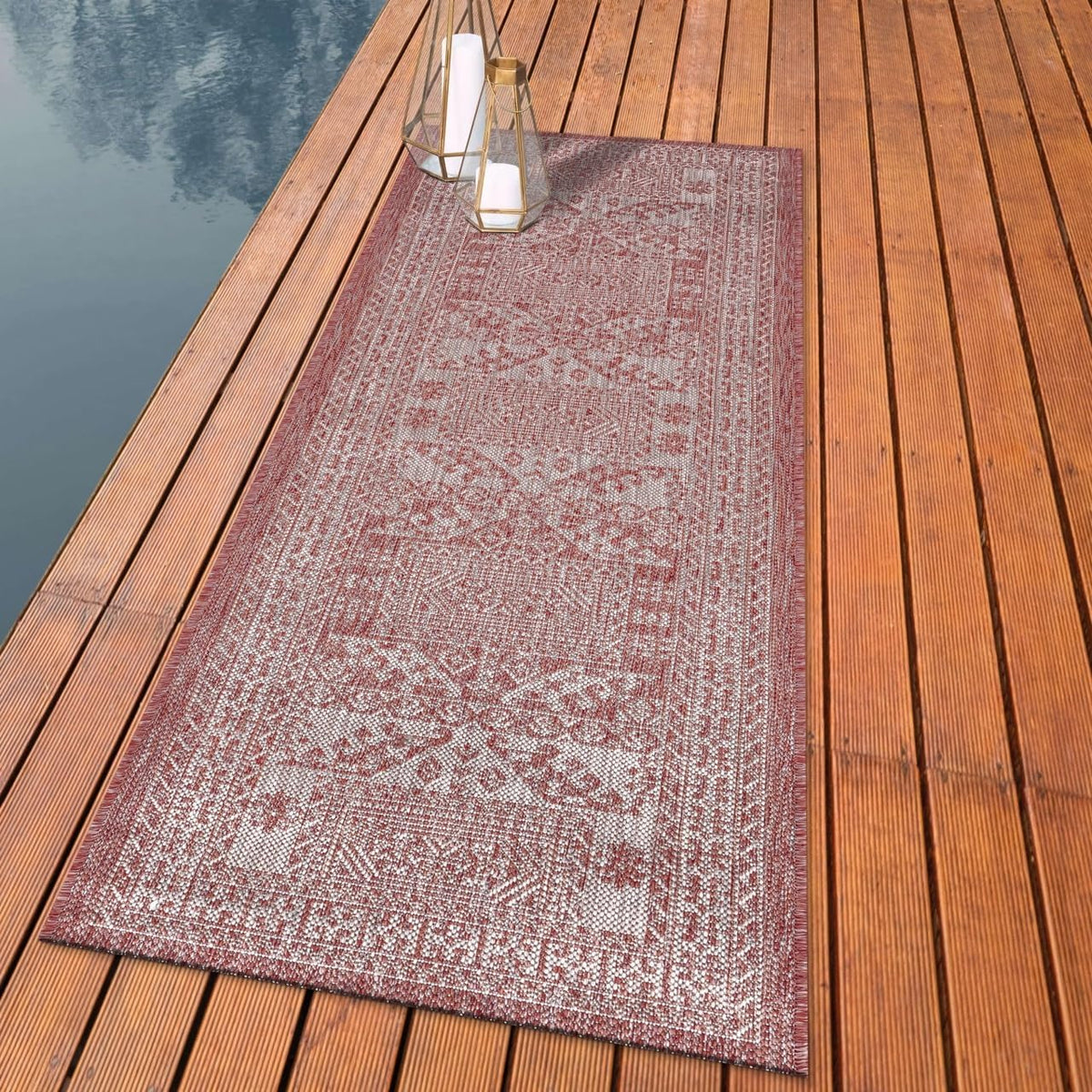 Keen Home Design Terrace Outdoor Runner Rug - 2x8 Washable Indoor/Outdoor Rug for Patio, Kitchen, Balcony, Beach, Garden, Deck and Porch, Size: 2'2"x7'7"