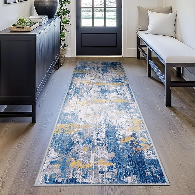 RELEANY Washable Runner 2'x8' Abstract Area Rug - Image 4