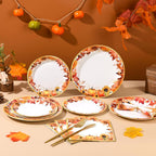 150Pcs Fall Paper Plates and Napkins Party Supplies Autumn Thanksgiving Disposable Plates Napkin Watercolor Maple Leaves Tableware Set for Fall Decor Thanksgiving Party Supplies,Serve 50 Guests