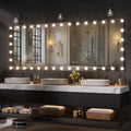 Hasipu LED Bathroom Mirror with Lights, 94" x 36" Hollywood Wall-Mounted Bathroom Mirror with 38 Dimmable Bulbs, 3 Colors Modes, Touch Control, Anti-Fog, Memory Function, Shatter-Proof, ETL Listed