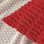 MIULEE Corduroy Decorative Throw Pillow Covers 16x16 Red Pack of 2 | Soft Boho - Image 2