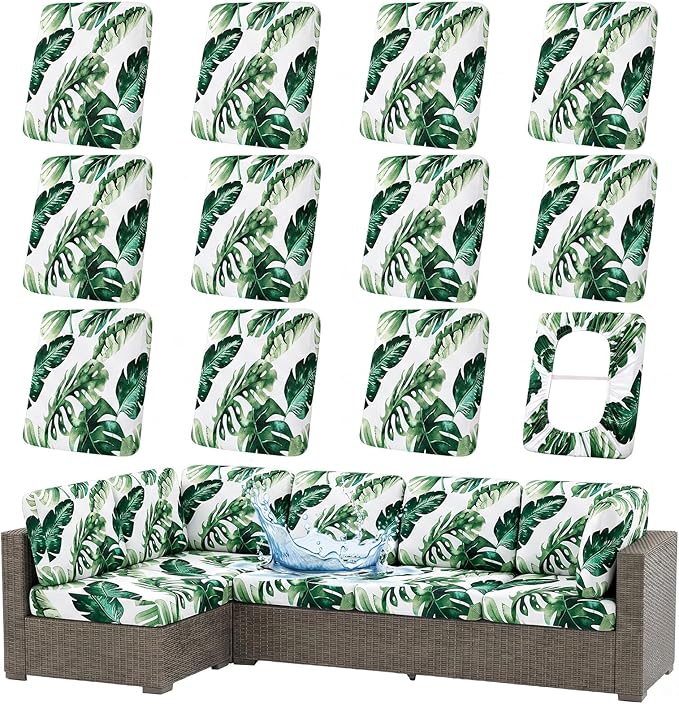 Waterproof Outdoor Cushion Covers, Stretch Patio Slipcovers | UV Resistant by hyha