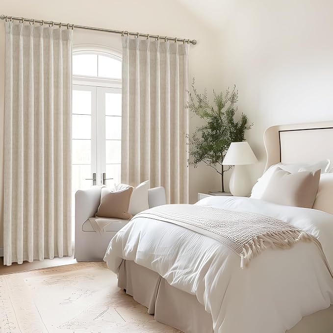 PleatedDrapes Floor Length Semi Sheer Curtains 120 Inches Long 2 Panels Set - Image 6