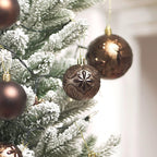 Senjie Brown Shatterproof Christmas Ornaments, 32 Pcs Spherical Balls for Xmas Trees