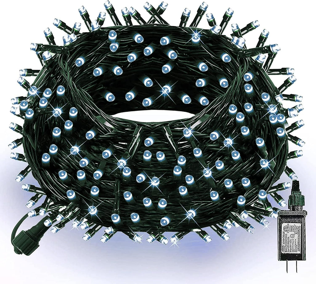Dazzle Bright 66FT 200 LED Christmas Lights, Christmas String Lights Plug in with 8 Modes, Waterproof Christmas Decorations for Xmas Indoor Outdoor Party Home Tree Decor, White