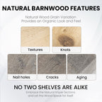 Fun Memories Floating Shelves for Wall Decor, 24"x8" Rustic Reclaimed Wood Shelves, Heavy-Duty Wall Mounted Shelves with Invisible Brackets, Set of 2for Living Room, Bedroom, Kitchen, Grey Finish