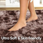 6x9 Large Tie-Dyed Brown Fluffy Area Rug Non-Slip - Image 5