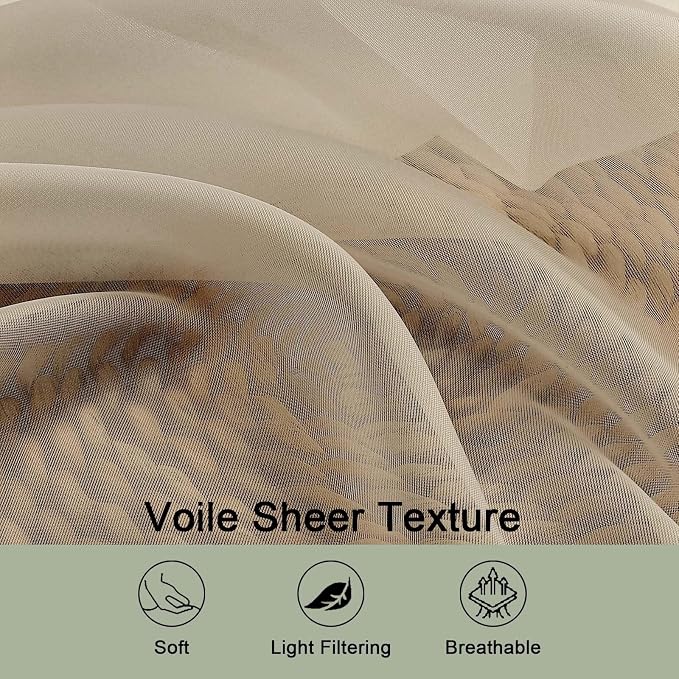 Sheer Taupe Curtains 108 Inches Long - Image 5