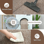 6x9 Area Rugs for Living Room Non Slip Dorm Bedroom Rug, Matte Brown | Modern - Image 4