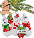 Personalized Family of 3 Ornament 2025 | Free 24h Customization | Laser Engraved Snowman Christmas Ornaments for Tree | Custom Gift Wrapped Festive Holiday Keepsake for Three Persons