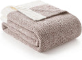 Snuggle Sac Heather Taupe Throw Blanket for Couch, Oversized Throw XL Super Soft Warm Blankets Cozy Knit Fuzzy Lightweight Throws for Sofa, Bed, Living Room, Taupe, 50x70 inches