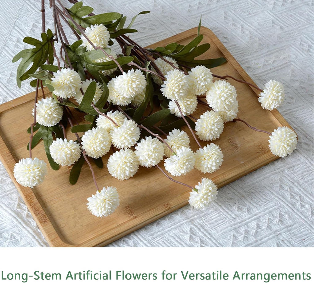 Faux Mixed Color Kiku Flower, 10 Stems with 5 Heads Each & 4 Branches Eucalyptus Stems, Artificial Small Mini Chrysanthemum Flowers for Aesthetic Room Decor, Floral Arrangements Centerpiece
