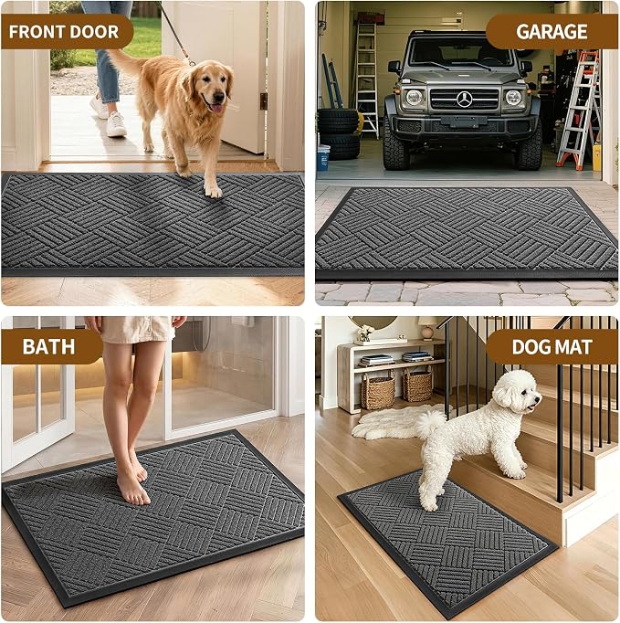 Front Door Mat, Heavy Duty Waterproof Doormat 47.5"x35.5", Stain Fade Resistant - Image 4