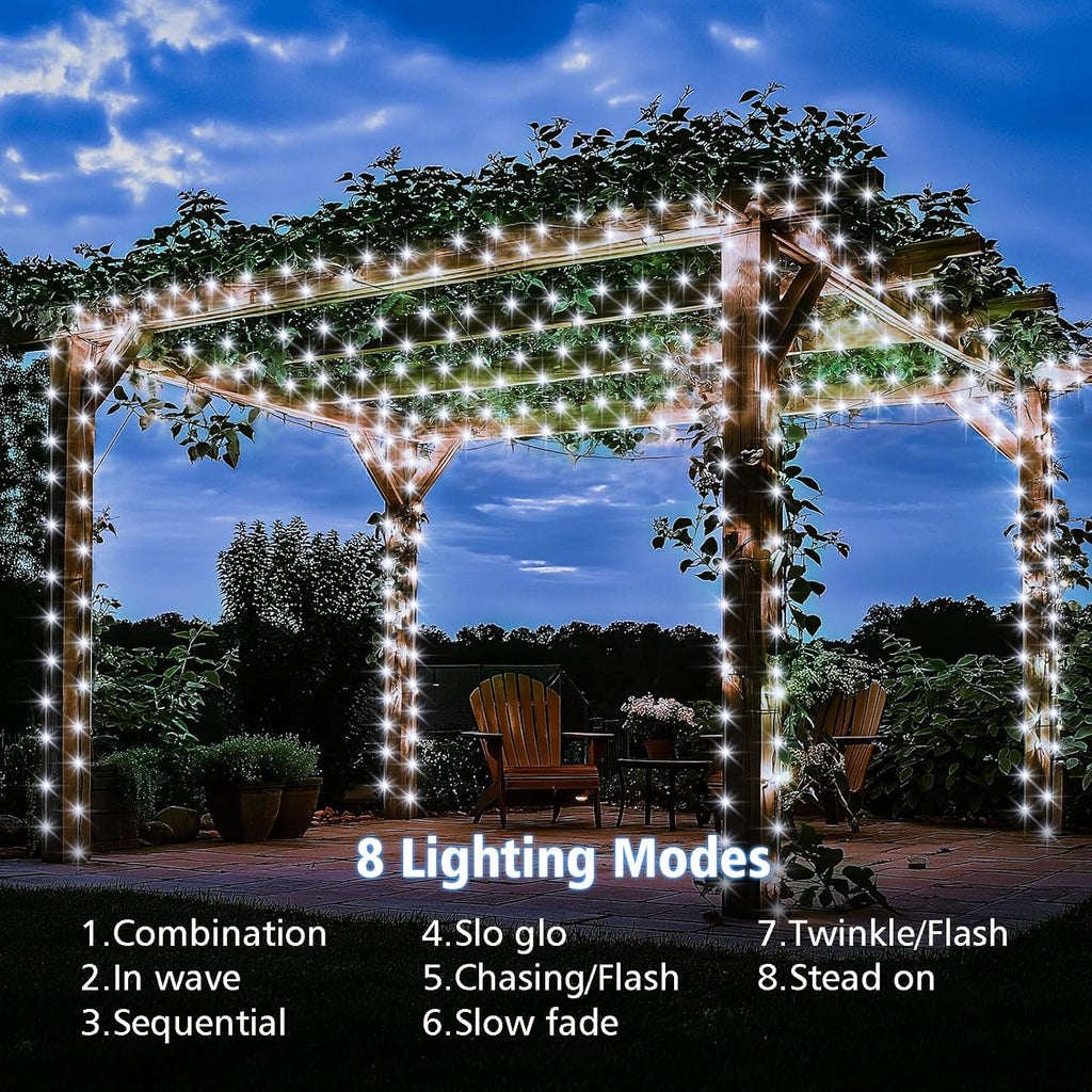 2 Pack Fairy String Lights Plug in, 33Ft Green Wire 100 Micro Starry LED Outdoor String Lights with 8 Modes Timer IP68 Waterproof Twinkle Lights for Bedroom Garden Christmas Home Decor (Cool White)