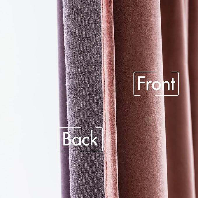 MIULEE Velvet Curtains 52x90 inches 2 Panels Dusty Rose Pink Curtains | Luxury - Image 6