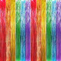 GOER 3.2 ft x 8.2 ft Metallic Tinsel Foil Fringe Curtains Party Photo Backdrop Party Streamers for Birthday,Graduation,New Year Eve Decorations Wedding Decor (4 Packs,Rainbow Colors)