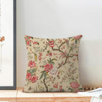 CXMEIFLY Spring Floral Birds Pillow Covers 18 x 18 Inch Set of 2 for Chinoiserie Flowers Decor Throw Pillows Pink Red Plant Outdoor Decorative Cushion Cases for Couch Bed Decorations
