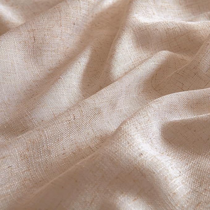 MIULEE Natural Beige Linen Curtains 52x54 Inch Long - Image 4