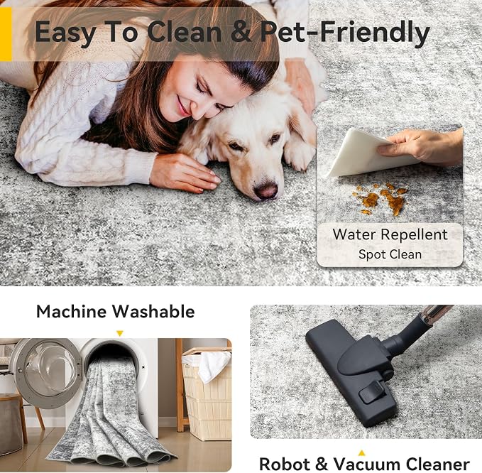 RELEANY Washable Round 4ft Area Rug - Image 4