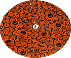 Christmas Tree Skirt,Halloween Pumpkin Xmas Tree Skirt Rustic Farmhouse Tree Skirt for Christmas Decor Xmas Holiday Home Party Decorations48