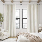Natural Pinch Pleated Linen Blackout Curtains 84 Inch Length 2 Panels Set | - Image 7