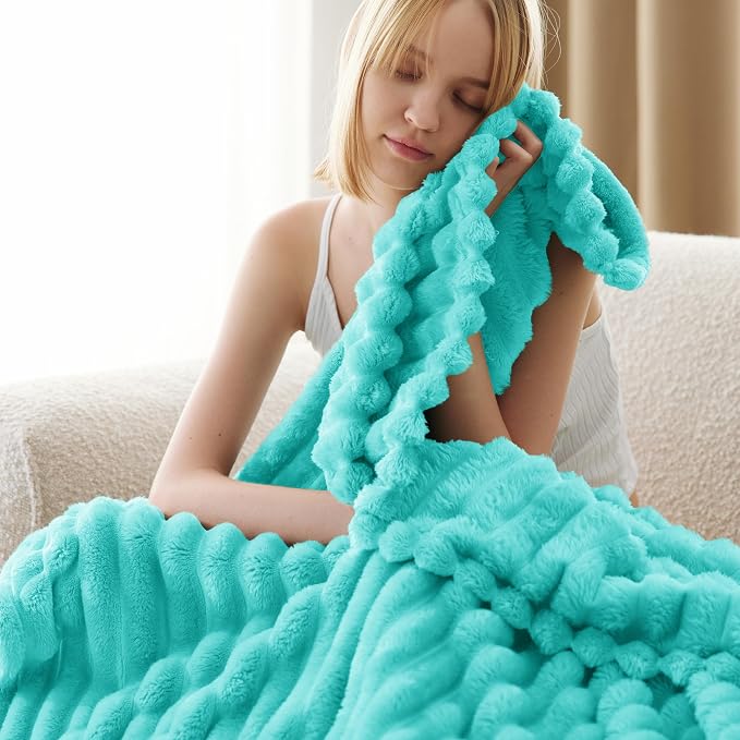 Bedsure Soft Throw Blanket for Couch Decor Gifts Blue Fog 50"x60" | Birthday - Image 4