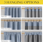 NICETOWN 100% Blackout Stone Blue Linen Curtains 90 inches Length - Image 3