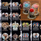Heart-Shaped Photo Customization Night Light Personalized 3D Crystal Lamp 7 Color Light Rose Bluetooth Rotation Crystal Photo Frame Best Gift for Couple Love Women Men Wedding Christmas