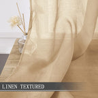 Tollpiz Short Sheer Curtain Linen Textured Living Room Curtains Sheer Light - Image 2