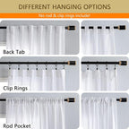 MYSKY HOME White Curtains 95 Inches Long Semi Sheer Drapes Light Filtering - Image 2