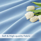 MIULEE Sky Blue Back Tab Blackout Curtains 52x90 Inch Long 2 Panels Set | Rod - Image 6