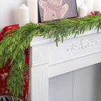 Watayo 4 Pcs Christmas Norfolk Pine Garland, 6 Ft Dense Real Touch Pine Garland Ornament, Realistic Artificial Pines Greenery Garlands for Mantle, Table, Fireplace, Indoor, Outdoor Xmas Decoration