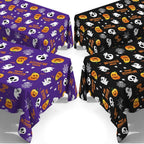 ATFUNSHOP 4 Packs Halloween Tablecloth Disposable Table Cover 54X108 Halloween Decorations Kids Birthday Party Decor for Kids, Spooky Waterproof Spillproof Table Cloth - Perfect for Dinner