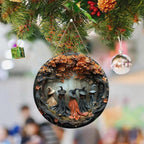 Fanyil/Olygee/Sherum/Shirem/Pubyfun/Glosrity/Libilin/Graddi/Solymody/Gowebs/Goredny/Vianys Witching Hour, Door Way Hanging Decor Halloween, 2D Wooden Round Witches Sign (A, 11.8")
