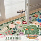 PLHXFR Area Rug 10x12 Living Room: Floral Washable Boho Soft Carpet Green | - Image 8