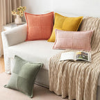 MIULEE Decorative Euro Sham Throw Pillow Covers 24x24 Light Olive Green | 2 Pack - Image 4